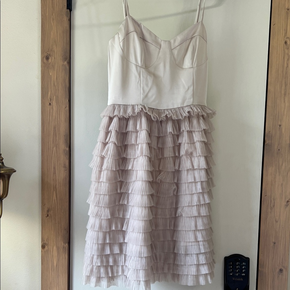 Storia Small cream/beige dress sheer tiered tulle corset fit